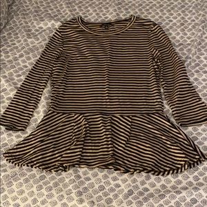 Peplum Black and Tan blouse from Nordstrom